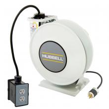 Hubbell Wiring Device-Kellems HBLI25123R20M1 - IND REEL, W/(1) DPLX, BLK, 25', 12/3, WH