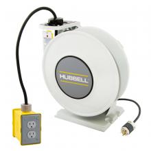Hubbell Wiring Device-Kellems HBLI25143GF15 - IND REEL, W/GF & (1) DPLX, 25', 14/3, WH