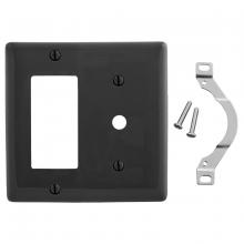 Hubbell Wiring Device-Kellems NP1226BK - WALLPLATE, 2-G, 1) DEC 1) .406" OPNG, BK