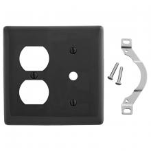 Hubbell Wiring Device-Kellems NP128BK - WALLPLATE, 2-G, 1) DUP 1) .406" OPNG, BK