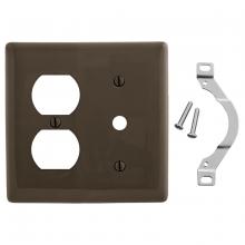 Hubbell Wiring Device-Kellems NP128 - WALLPLATE, 2-G, 1) DUP 1) .406" OPNG, BR