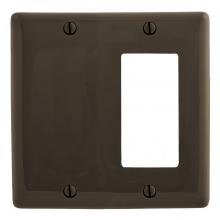 Hubbell Wiring Device-Kellems NP1326 - WALLPLATE, 2-G, 1) DEC 1) BLNK, BR