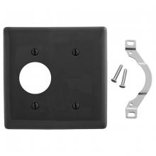 Hubbell Wiring Device-Kellems NP147BK - WALLPLATE, 2-G, 1) 1.40" OPN 1) BLNK, BK