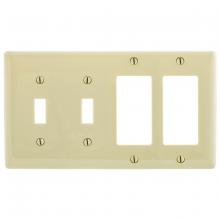 Hubbell Wiring Device-Kellems NP2262I - WALLPLATE, 4-G, 2) TOG 2) DEC, IV