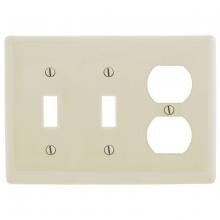 Hubbell Wiring Device-Kellems NP28LA - WALLPLATE, 3-G, 2) TOG 1) DUP, LA