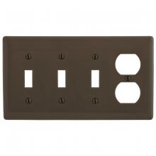 Hubbell Wiring Device-Kellems NP38 - WALLPLATE, 4-G, 3) TOG 1) DUP, BR