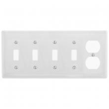 Hubbell Wiring Device-Kellems NP48W - WALLPLATE, 5-G, 4) TOG 1) DUP, WH