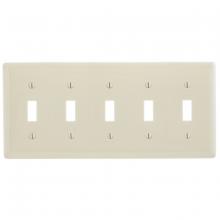 Hubbell Wiring Device-Kellems NP5LA - WALLPLATE, 5-G, 5) TOGG, LA