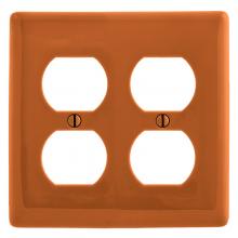 Hubbell Wiring Device-Kellems NP82OR - WALLPLATE, 2-G DUPLEX NYL ORANGE