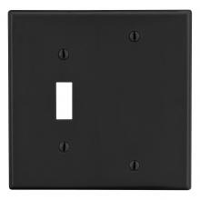 Hubbell Wiring Device-Kellems P113BK - WALLPLATE, 2-G, 1) TOG 1) BLANK, BK