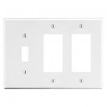 Hubbell Wiring Device-Kellems P1262W - WALLPLATE, 3-G, 1) TOG 2) DECOR WH