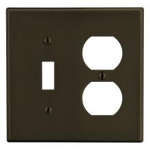 Hubbell Wiring Device-Kellems P18 - WALLPLATE, 2-G, 1) DUP 1) TOG, BR