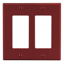 Hubbell Wiring Device-Kellems P262R - WALLPLATE, 2-G, 2) DEC, RED