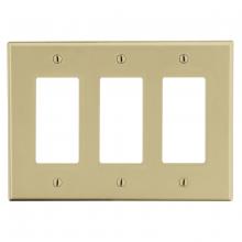 Hubbell Wiring Device-Kellems P263I - WALLPLATE, 3-G, 3) DEC, IV