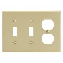 Hubbell Wiring Device-Kellems P28I - WALLPLATE, 3-G, 2) TOG 1) DUP, IV