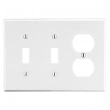 Hubbell Wiring Device-Kellems P28W - WALLPLATE, 3-G, 2) TOG 1) DUP, WH