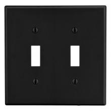 Hubbell Wiring Device-Kellems PJ2BK - WALLPLATE, M-SIZE, 2-G, 2) TOG, BK