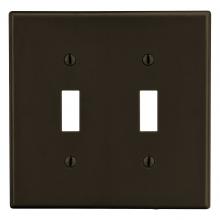 Hubbell Wiring Device-Kellems P2 - WALLPLATE, 2-G, 2) TOG, BR