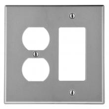 Hubbell Wiring Device-Kellems P826GY - WALLPLATE, 2-G,  1) DUP 1) DEC, GY