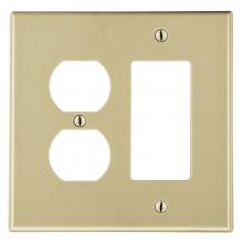 Hubbell Wiring Device-Kellems P826I - WALLPLATE, 2-G,  1) DUP 1) DEC, IV