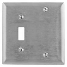 Hubbell Wiring Device-Kellems SS113 - WALLPLATE, 2-G, SW/BLANK, SS, BOX