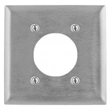 Hubbell Wiring Device-Kellems SS703L - WALLPLATE, 2-G, 2.15", 4 BOLT, 430SS