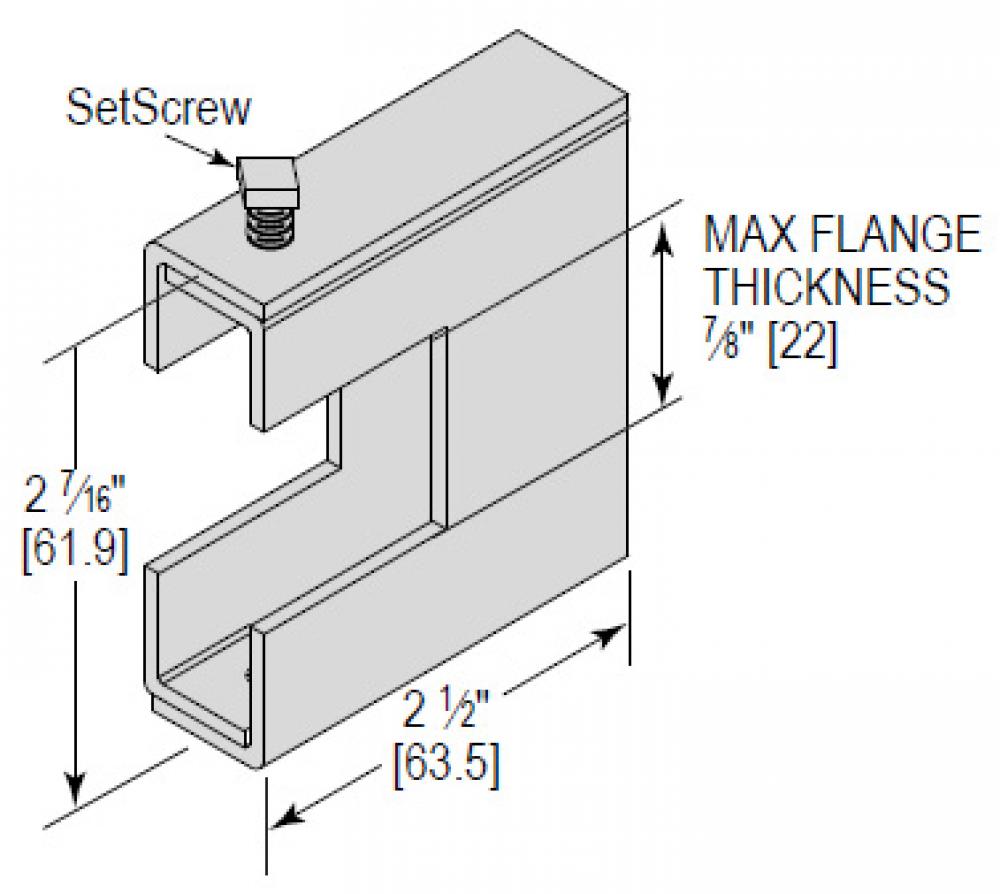 BEAMCLMP HD 3/8&#34; ROD 7/8&#34; FLNG