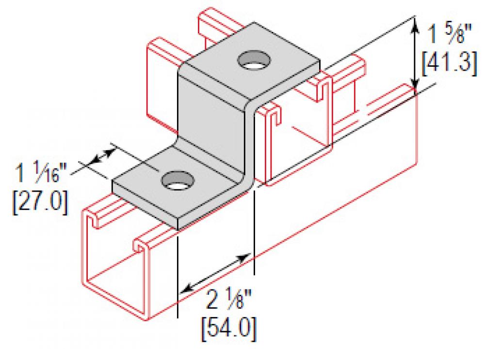 Z FITTING CRSS 2 HOLE 1-5/8 SS