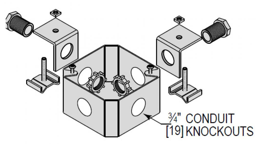 JUNCTION BOX UNV 2 CONN AT 90D