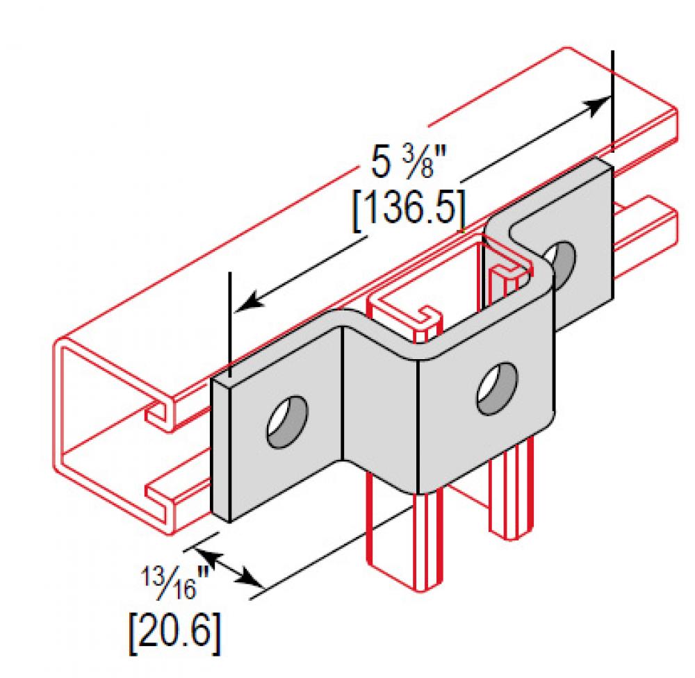 U-FITTING CROSS 3 HOLE 13/16