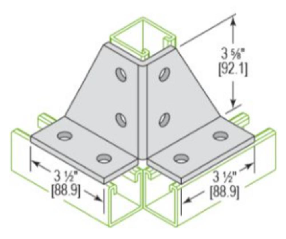 DOUBLE CORNER CONNECTOR 8 HOLE