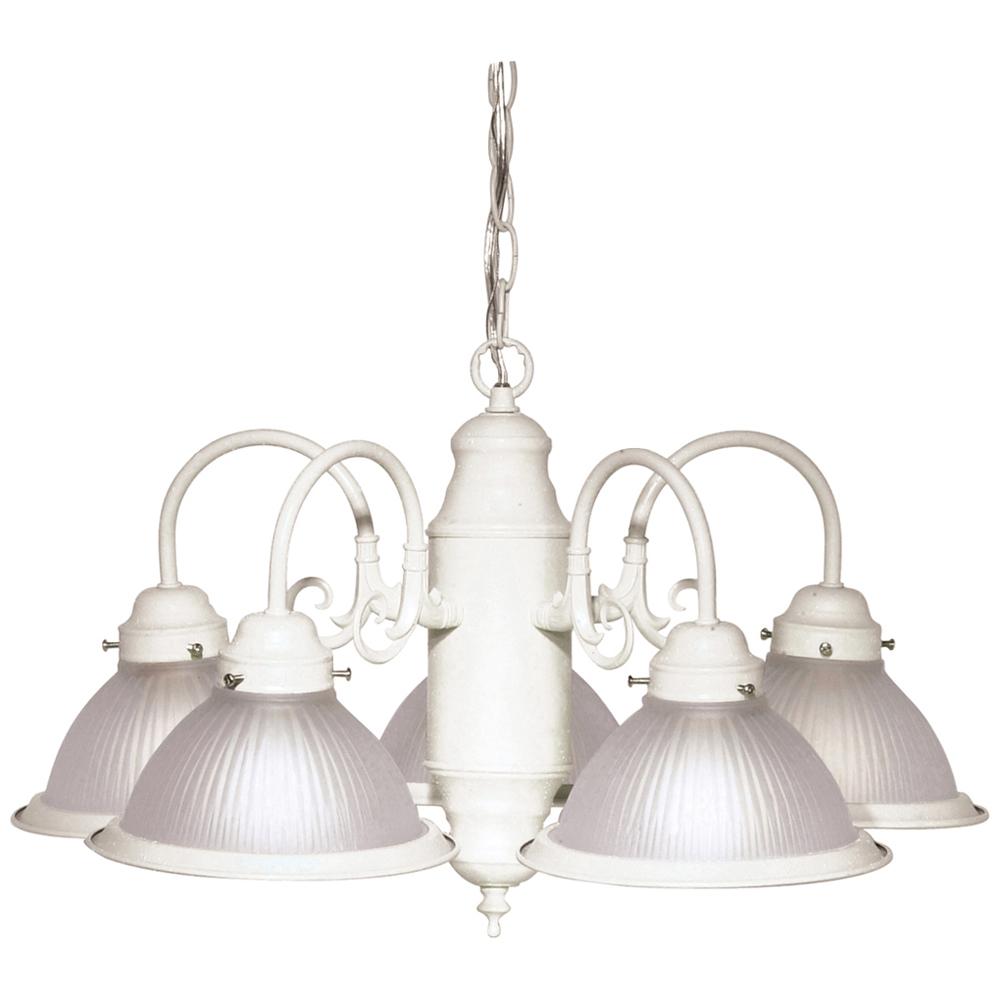 5 LIGHT 22 CHANDELIER Textured White