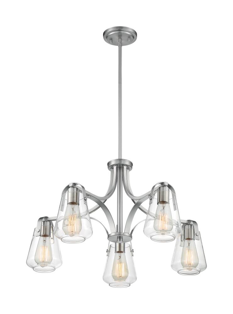 SKYBRIDGE 5 LIGHT CHANDELIER BN