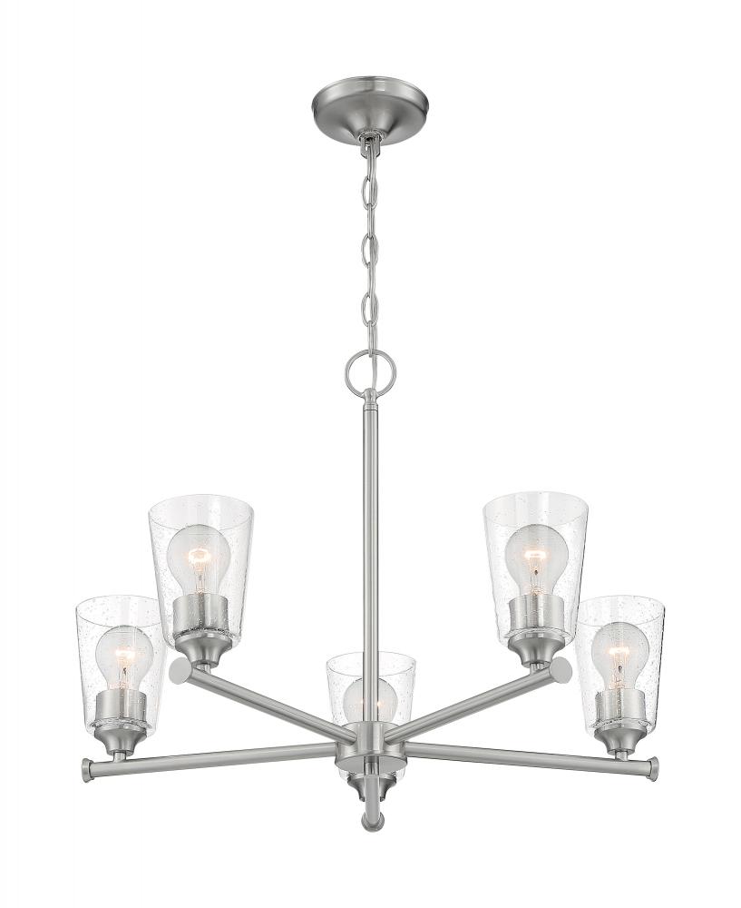 BRANSEL 5 LIGHT CHANDELIER BN