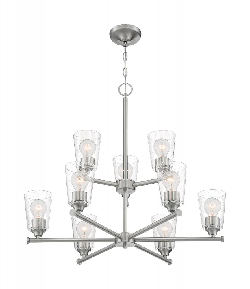 BRANSEL 9 LIGHT CHANDELIER BN