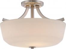 Satco 60-5826 - LAGUNA 2 LT SEMI FLUSH Brushed Nickel