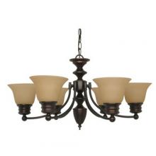 Satco 60/1274 - EMPIRE 6 LT CHANDELIER Mahogany Bronze