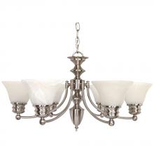 Satco 60/356 - EMPIRE 6 LT CHANDELIER Brushed Nickel