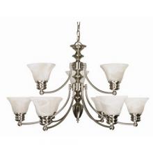 Satco 60/360 - EMPIRE 9 LT CHANDELIER Brushed Nickel