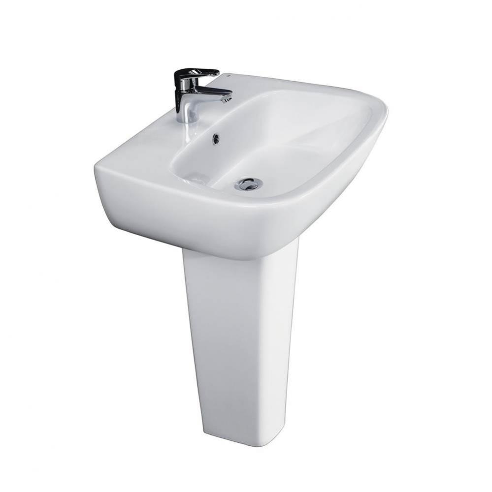 Elena 500 Pedestal Lavatory8&apos;&apos; Widespread, White