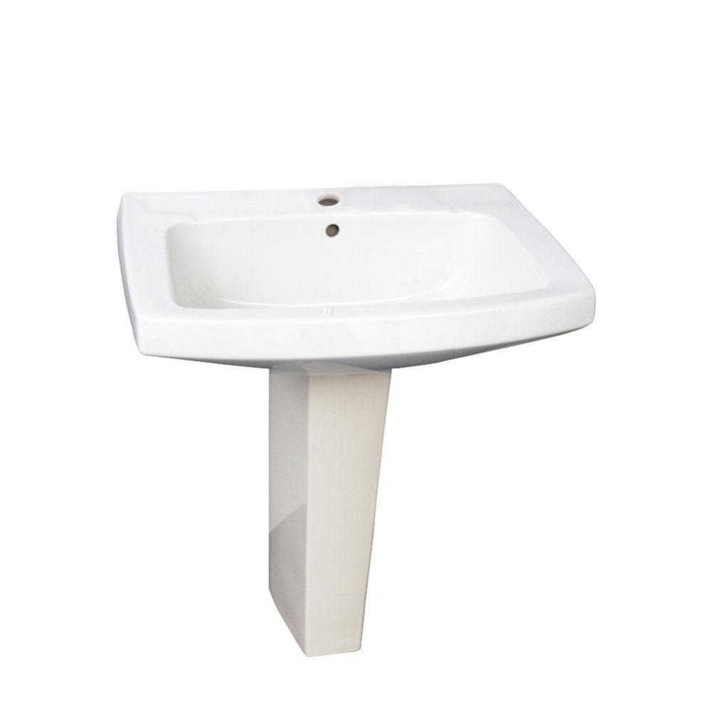 Galaxy 28&apos;&apos; Ped Lav - White1 Faucet Hole