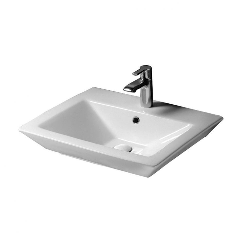 Opulence Above Counter Basin23&apos;&apos;,White,Rect Bowl,8&apos;&apos;WS