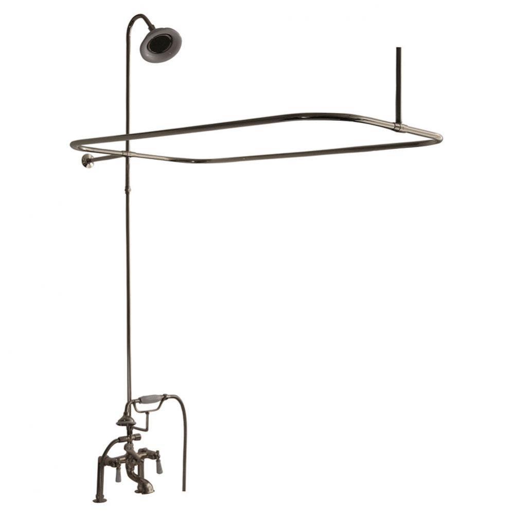 Elephant Spout, Shower, Riser, Showerhead, Lvr Hdl, Pol Nicl