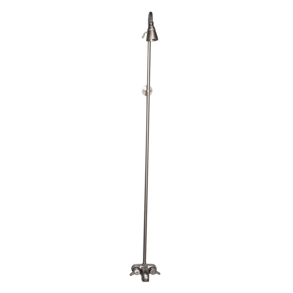 Diverter Bathcock w/Riser and Showerhead,Brushed Nickel