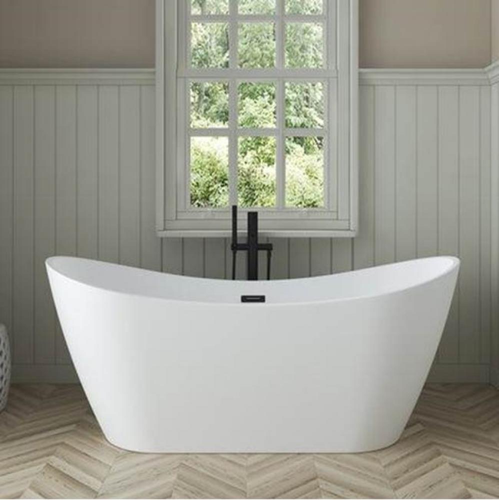 Nairobi 67&apos;&apos;AC Tub Matte White W/Internal Drain And Of Bg