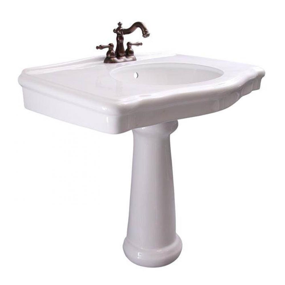 Anders Rectangular PedestalLavatory, 4&apos;&apos; CC, White