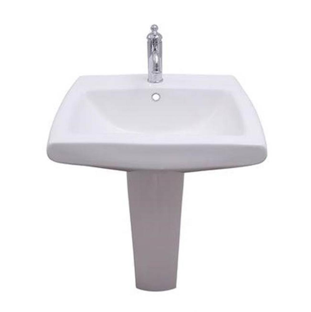 Ambrose Pedestal for 6&apos;&apos; CenterSet, Overflow, White