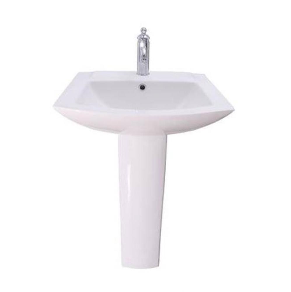 Burke Pedestal for 6&apos;&apos; CCHole, Overflow, White