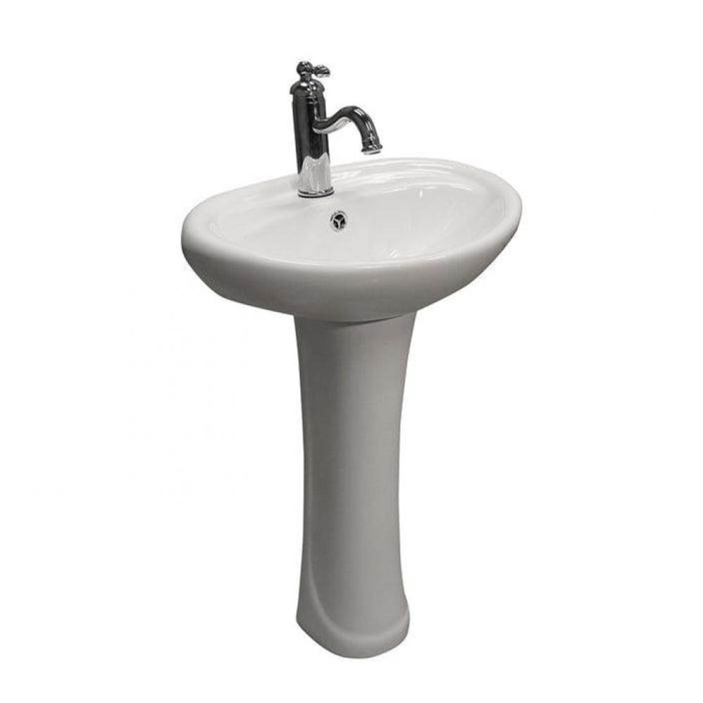 Ashley Pedestal for 4&apos;&apos; ccFaucet Hole, Overflow, White