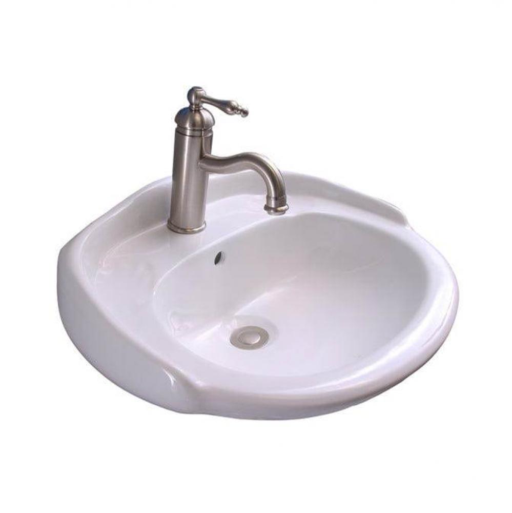 Arianne 19&apos;&apos; Wall Hung w/OF1 Faucet Hole, White